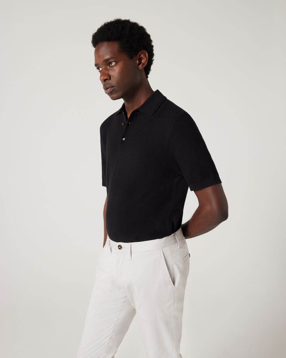 Fashion Polo Knit, Black, hi-res